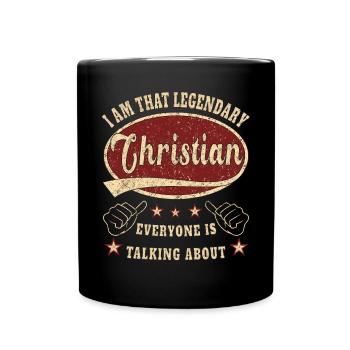 Christian i am that legendary Christian - Tasse einfarbig - Schwarz - Vorne