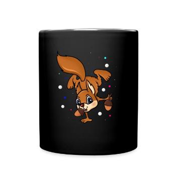 Squirrel Handstand - Full Colour Mug - black - Front