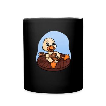 Duck Playing Guitar - Full Colour Mug - black - Front