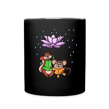 Lotus Flower Umbrella - Full Colour Mug - black - Front