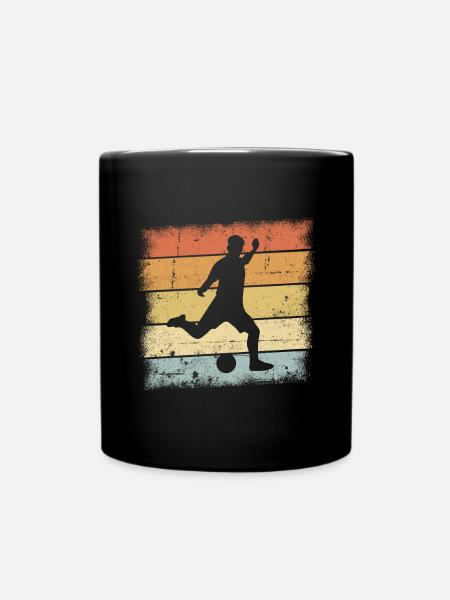 Fußball Retro - Tasse einfarbig - Schwarz
