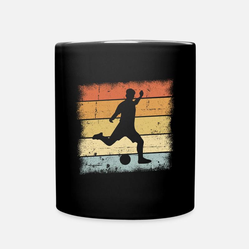 Fußball Retro - Tasse einfarbig - Schwarz