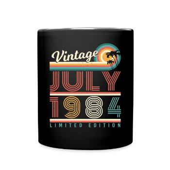 Geboren 1984 Im Juli - Tasse einfarbig - Schwarz - Vorne