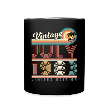 Geboren 1983 Im Juli - Tasse einfarbig - Schwarz - Vorne