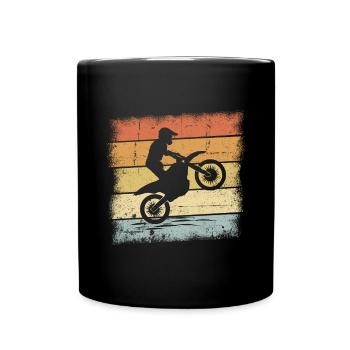 Motorcross Retro - Tasse einfarbig - Schwarz - Vorne