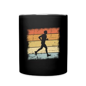 Joggen Sunset - Tasse einfarbig - Schwarz - Vorne