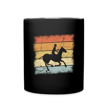 Polo Equestrian Retro Design - Full Colour Mug - black - Front