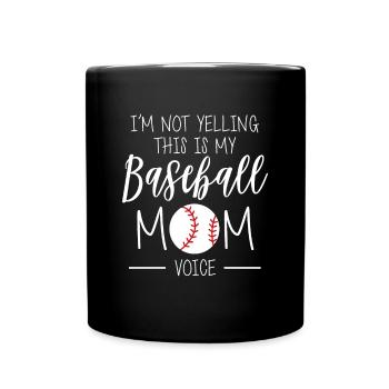 Je ne crie pas c’est ma voix de maman de baseball - Mug uni - noir - Devant