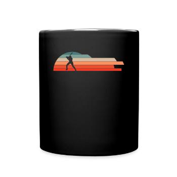 Vintage Retro Baseball Spieler Shirt Geschenk - Tasse einfarbig - Schwarz - Vorne