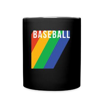 Cadeau de chemise de baseball arc-en-ciel - Mug uni - noir - Devant