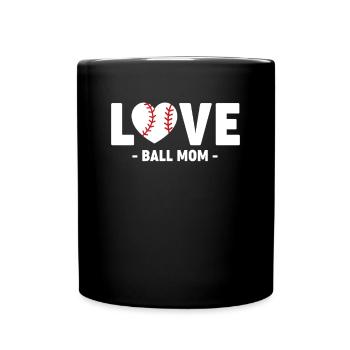 Love Ball Mom Baseball Shirt Cadeau - Mug uni - noir - Devant