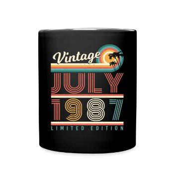 Baujahr Juli 1987 - Tasse einfarbig - Schwarz - Vorne