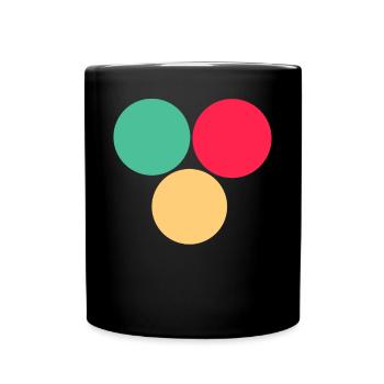 Three circles- green- red- yellow - Full Colour Mug - black - Front