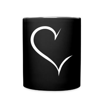 Cool Half White Heart - Mug uni - noir - Devant