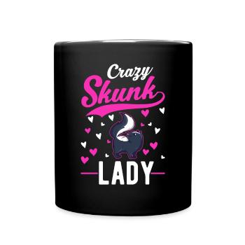 Crazy Skunk lady Stinktier - Tasse einfarbig - Schwarz - Vorne