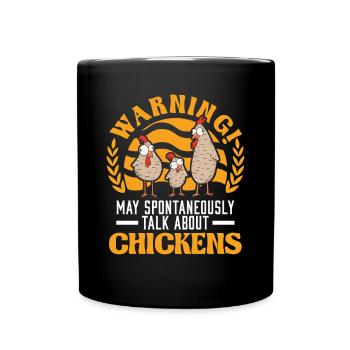 Chicken Saying Chicken Chicken Chicken - Full Colour Mug - black - Front