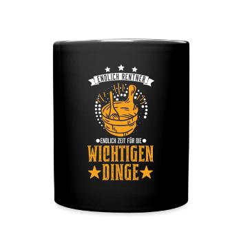 Sauna Rentner Saunieren Opa Saunagänger - Tasse einfarbig - Schwarz - Vorne