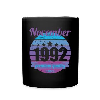 Born November 1992 30 years 30s 30th birthday - Full Colour Mug - black - Front
