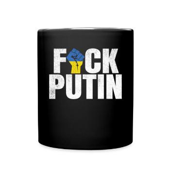 FCK Poutine Ukraine Soutien Solidarité - Mug uni - noir - Devant
