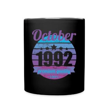 Born October 1992 30 years 30s 30th birthday - Full Colour Mug - black - Front