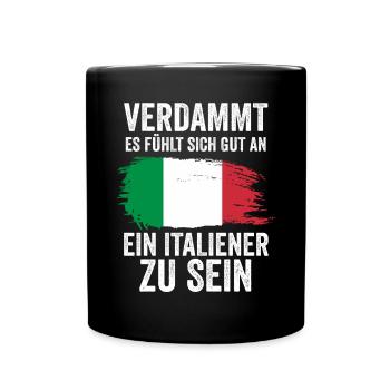 Italia Italien Italiener Italienisches - Tasse einfarbig - Schwarz - Vorne