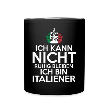 Italia Italien Italiener Italienisches - Tasse einfarbig - Schwarz - Vorne