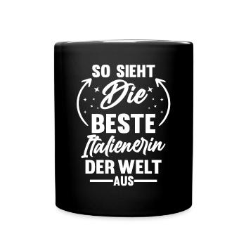 Italia Italien Italiener Italienisches - Tasse einfarbig - Schwarz - Vorne