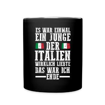 Italia Italien Italiener Italienisches - Tasse einfarbig - Schwarz - Vorne