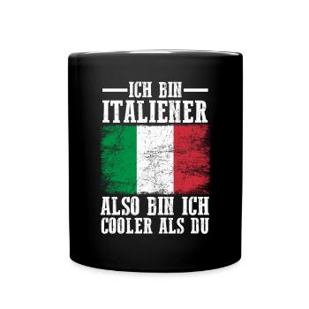 Italia Italien Italiener Italienisches - Tasse einfarbig - Schwarz - Vorne