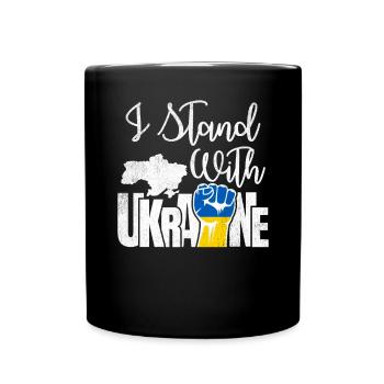 Ukraine Flag Ukrainian Patriot Fist Ukraine - Full Colour Mug - black - Front