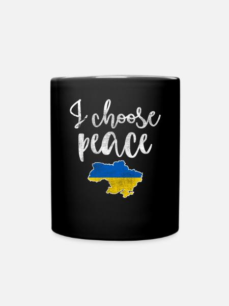 Ukraine Solidarität - Tasse einfarbig - Schwarz