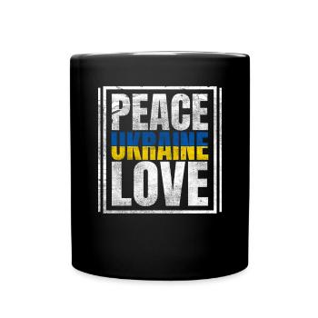 Ukraine Flagge Ukrajina Land Ukrainer Ukrainisch - Tasse einfarbig - Schwarz - Vorne