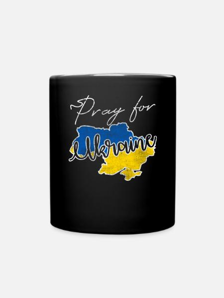 Ukraine Krieg - Tasse einfarbig - Schwarz