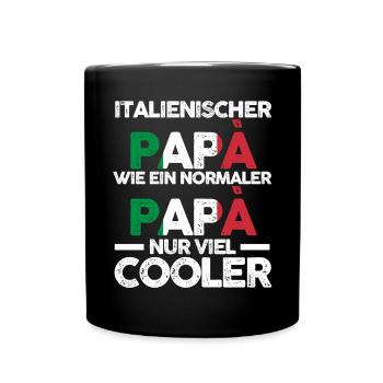 Italienischer Papa Italia Vater Italiener Italien - Tasse einfarbig - Schwarz - Vorne