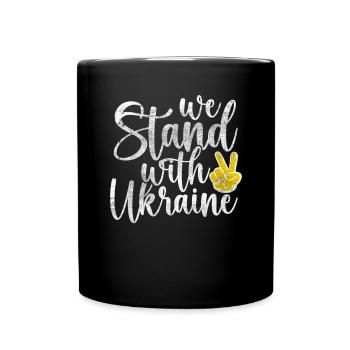 I Stand With Ukraine - Tasse einfarbig - Schwarz - Vorne
