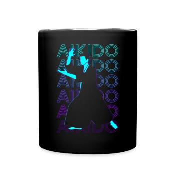 Aikido Japanische Kampfsportarten Retro Geschenk - Tasse einfarbig - Schwarz - Vorne