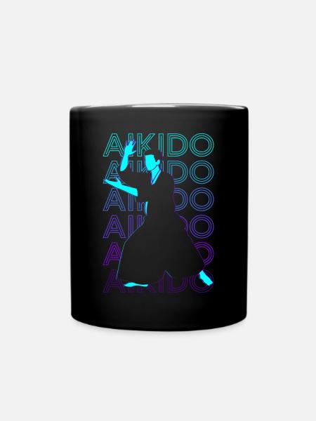 Aikido Arts Martiaux Japonais Rétro Cadeau - Mug uni - noir