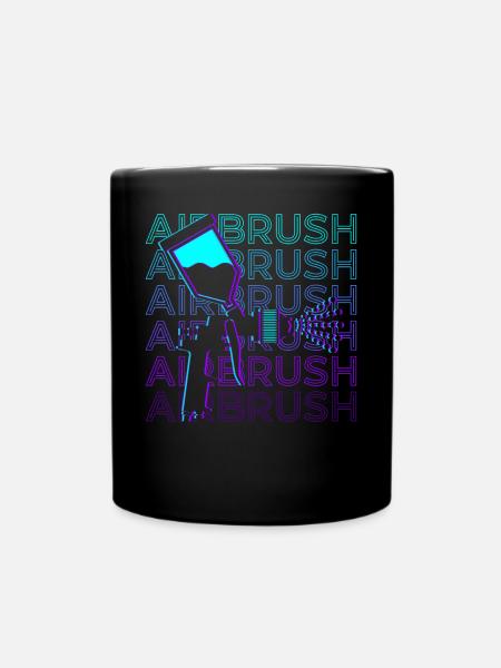 Airbrush Spray Paint Retro Gift - Full Colour Mug - black