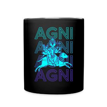 Agni Hindu God Ancient Hindu Mythology Retro Gesc - Full Colour Mug - black - Front