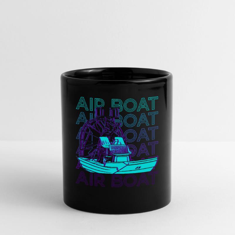 Luftboot Luftbootfahren Fanboot Retro Geschenk Tasse einfarbig