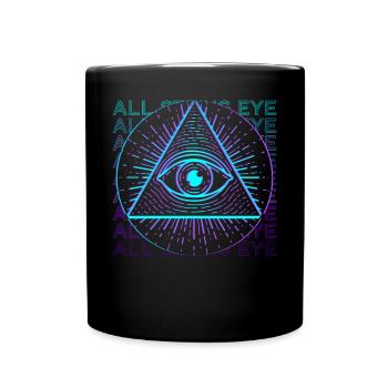 All-seeing Eye Retro Gift - Full Colour Mug - black - Front