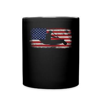 Canoe Canoeing Usa American Flag - Tasse einfarbig - Schwarz - Vorne