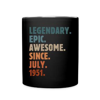 1951 July Vintage Birthday Gift - Full Colour Mug - black - Front