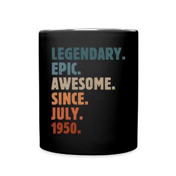 1950 July Vintage Birthday Gift - Full Colour Mug - black - Front