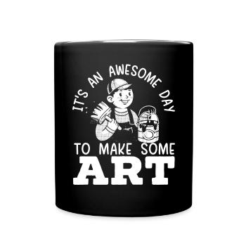 It's An Awesome Day To Make Art Teacher Painter - Full Colour Mug - black - Front
