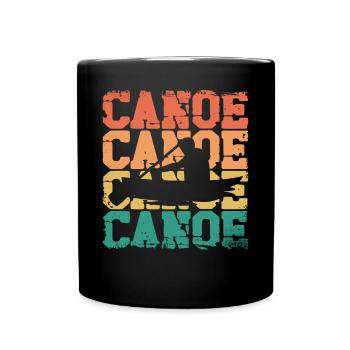 Canoe Canoeing Retro Vintage Canoe - Full Colour Mug - black - Front