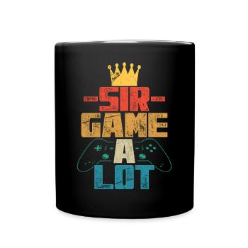 Sir Game A Lot Gamer Zocker Gambling Gift Retro - Full Colour Mug - black - Front
