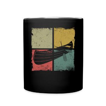 Canoe Canoeing Retro Vintage - Tasse einfarbig - Schwarz - Vorne
