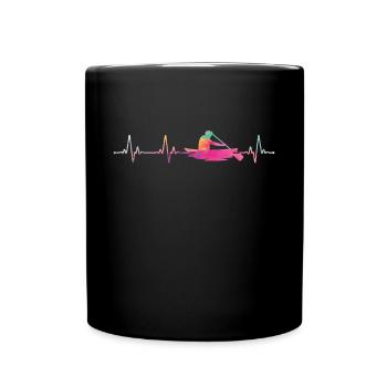 Canoe Canoeing Heartbeat - Full Colour Mug - black - Front