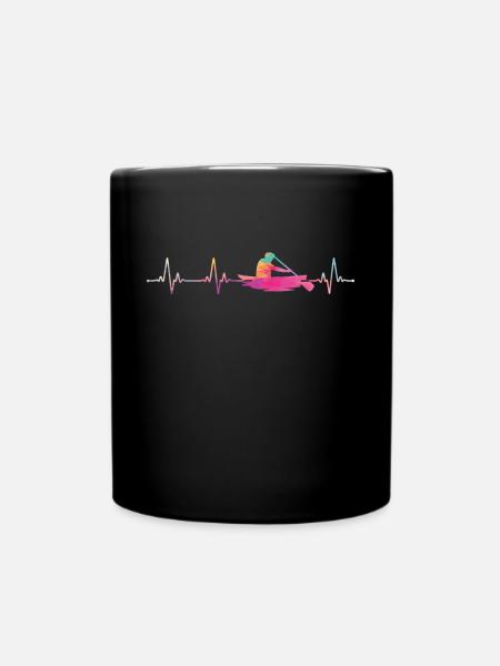 Canoe Canoeing Heartbeat - Tasse einfarbig - Schwarz